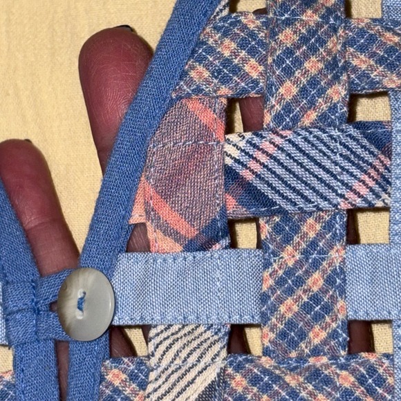 VTG Napa Valley Woven Patchwork Vest Button Floral Cottagecore Womens M HongKong - Picture 3 of 8